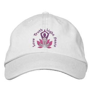 Namaste Lotus Om Yoga Pose Embroidered Hat