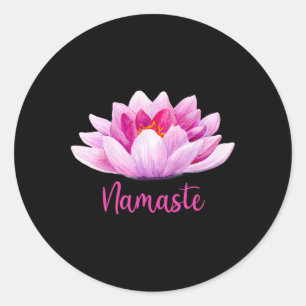 Namaste Lotus Yoga Gifts Meditation Meditate Flowe Classic Round Sticker