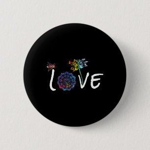 Namaste Love Lotus Flower Bee Peace Meditation Yog 6 Cm Round Badge