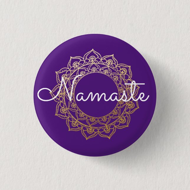 Namaste Mandala 3 Cm Round Badge (Front)