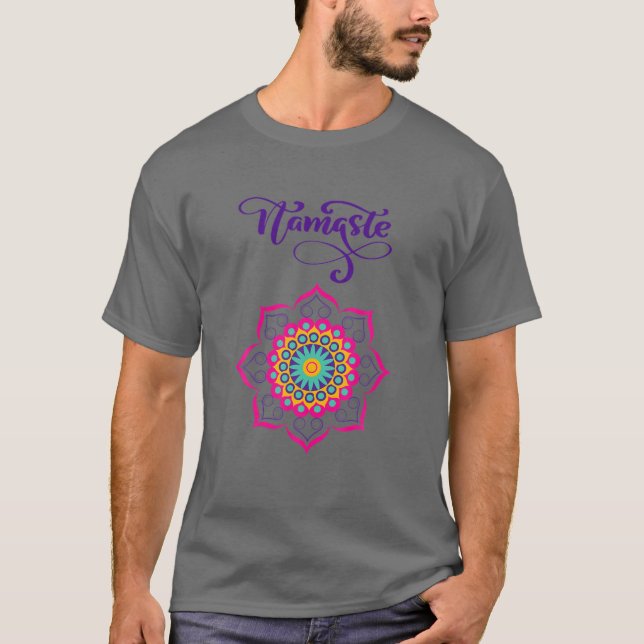 Namaste Mandala Boho Design T-Shirt (Front)