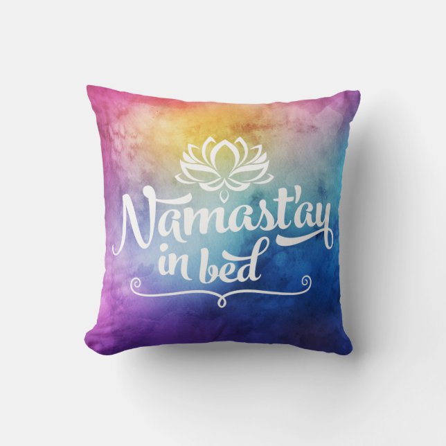 Namaste Mandala Funny Quote Pillow (Front)