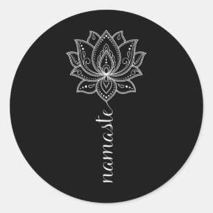 Namaste Mandala Lotus Meditation Workout Yoga Love Classic Round Sticker