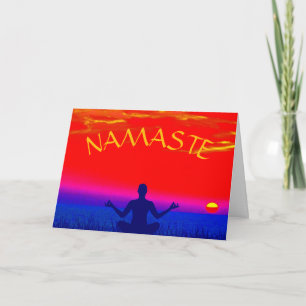 Namaste Mindfulness Meditation and Yoga Zen Sunset Card
