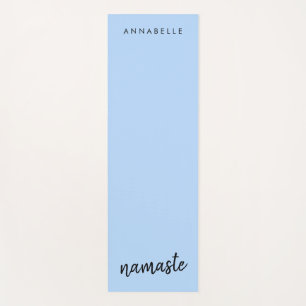 Namasté   Modern Pastel Blue Name Meditation Yoga Mat