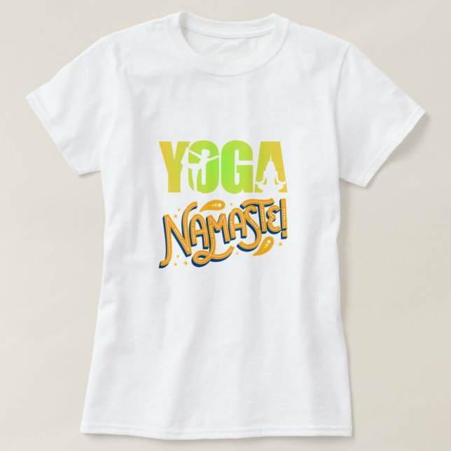 Namaste  Modern Spiritual Meditation Yoga T-Shirt (Design Front)