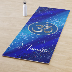 Namaste OM Blue Confetti Yoga Mat