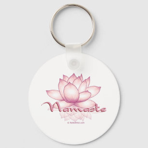 Namaste Pink Lotus Key Ring