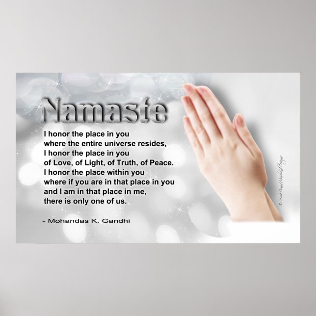 Namaste Poem (Honoring Global Oneness Day) Poster (Front)