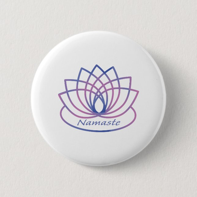 Namaste Purple and Pink Lotus Flower 6 Cm Round Badge (Front)