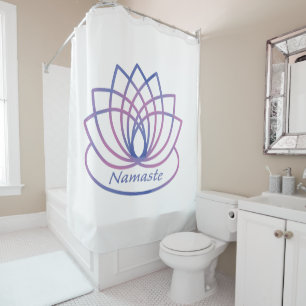Namaste Purple and Pink Lotus Flower Shower Curtain