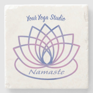 Namaste Purple and Pink Lotus Flower Stone Coaster