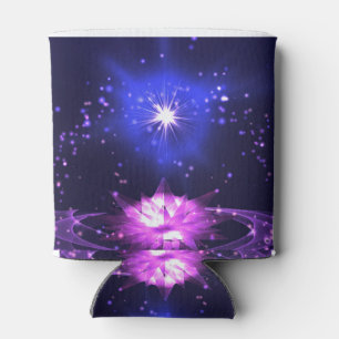 Namaste Quote Purple Crystal Lotus & Star Can Cooler