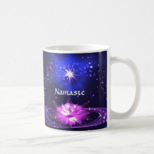 Namaste Quote Purple Crystal Lotus & Star Cup