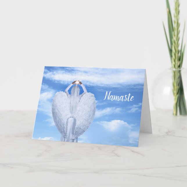 Namaste Quote Thank You Ascension Angel with Wings Card (Front)