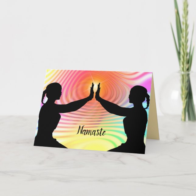 Namaste Quote Thank You Yoga Meditation Friends Card (Front)