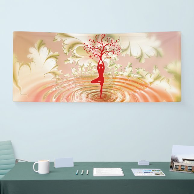 Namaste Quote Tree of Life Zen Yoga Banner (Tradeshow)