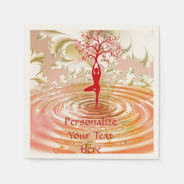 Namaste Quote Tree of Life Zen Yoga Napkin (Front)