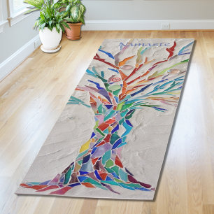 Namaste Rainbow Colours Mosaic Tree Yoga Mat