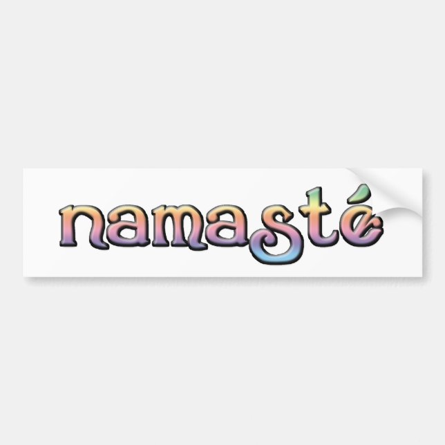 Namaste rainbow font bumper sticker (Front)