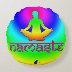 Namaste Rainbow Intentions Round Cushion
