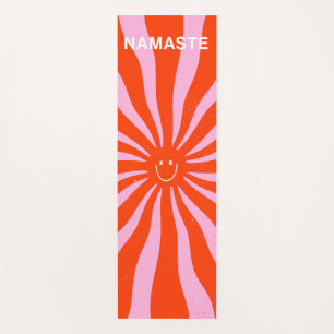 Namaste Retro Sun Abstract Orange Pink Yoga Mat