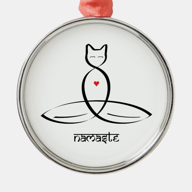 Namaste - Sanskrit style text. Metal Tree Decoration (Front)
