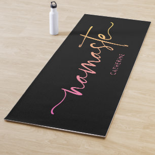 Namaste Script Writing Gradient Custom Exercise Yoga Mat