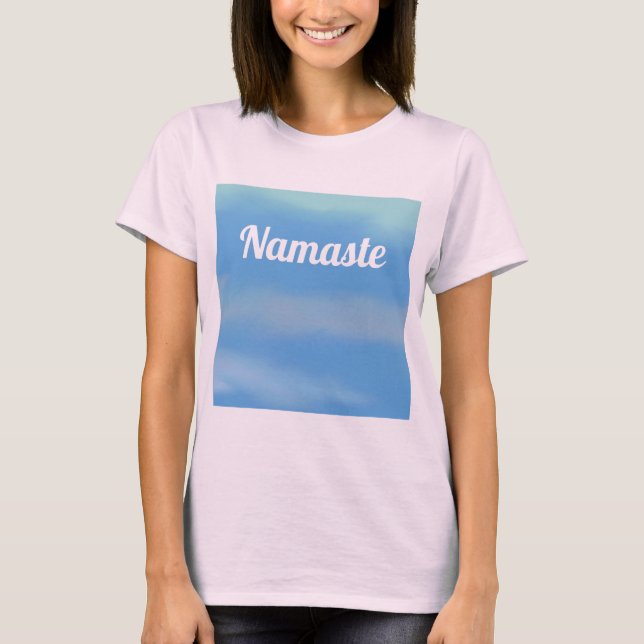 Namaste Serene sky white T-Shirt (Front)