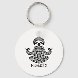 Namaste Sloth Yoga Easy Pose Key Ring