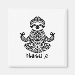 Namaste Sloth Yoga Easy Pose  Magnet