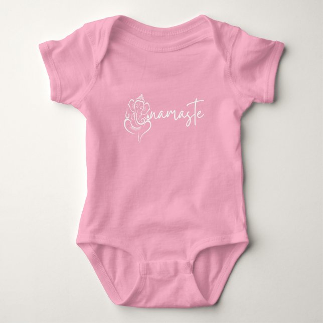 namaste spiritual gift meditation yogi girl baby bodysuit (Front)