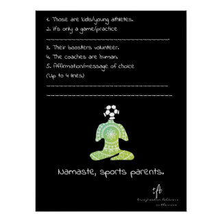 Namaste, Sports Parents Burpless Cucumber Soccer Poster