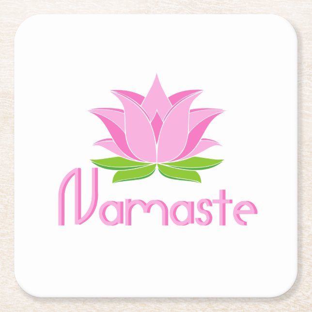 Namaste Square Paper Coaster (Front)