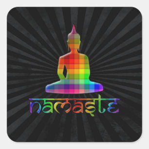 namaste square sticker