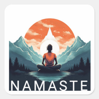 NAMASTE SQUARE STICKER