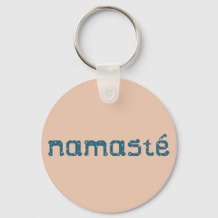 Namaste Teal Keychain