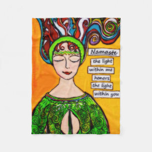 Namaste' the light within me honours the light fleece blanket