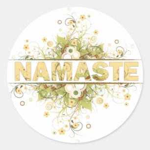 Namaste Vintage Floral Classic Round Sticker