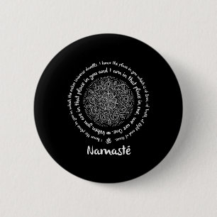 Namaste We Are One Meditation Sayings Mandala Yoga 6 Cm Round Badge
