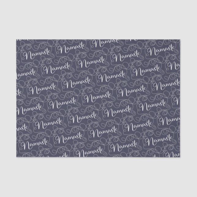 NAMASTE white seamless pattern with LINES Tissue Paper (Front)