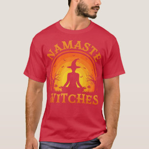 Namaste Witches Retro Vintage Yoga Witch Halloween T-Shirt