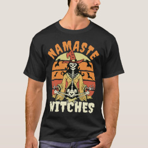 Namaste Witches Skeleton Halloween Yoga T-Shirt