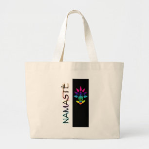 Namaste with Lotus Large Tote Bag