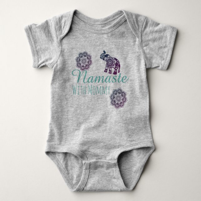 Namaste with mummy. baby bodysuit (Front)