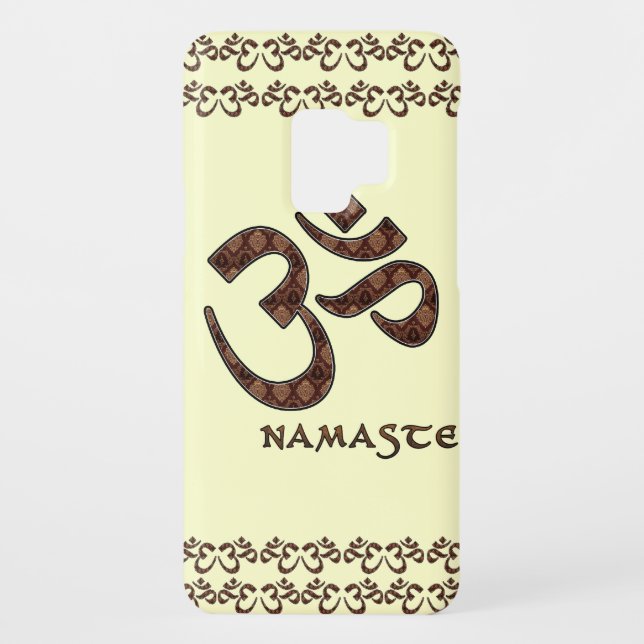 Namaste with Om Symbol Brown and Cream Case-Mate Samsung Galaxy Case (Back)