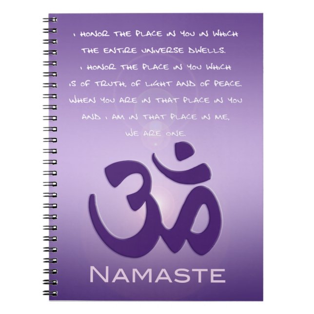 Namaste with Om symbol Spiral Notebook (Front)