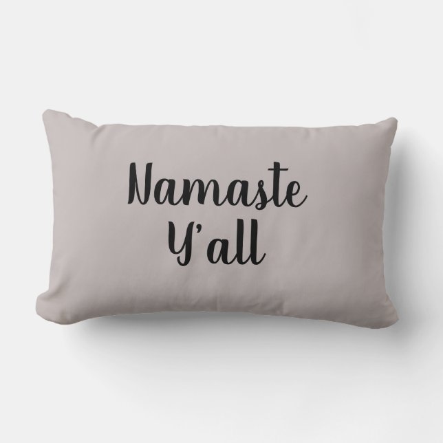 Namaste Yall Script Yoga Pillow (Front)