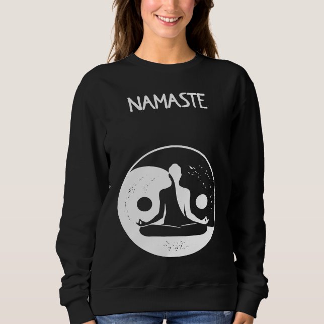 Namaste Yin Yang Meditation Sweatshirt (Front)