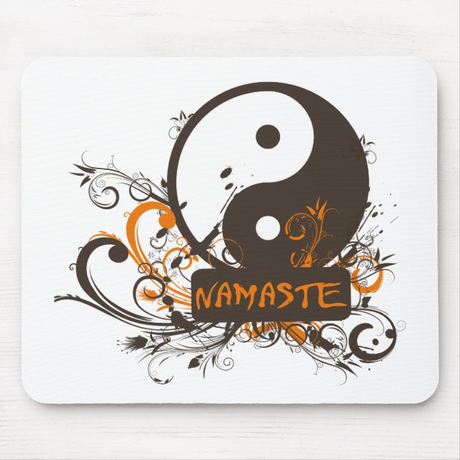 Namaste Yin Yang Mouse Pad (Front)